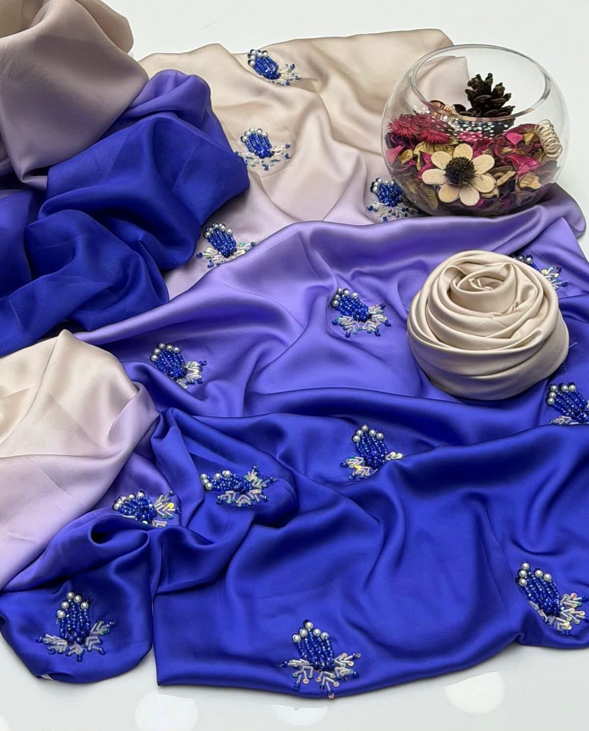 Premium Silk 3 Piece Unstitched Hand Embroidered Suit
