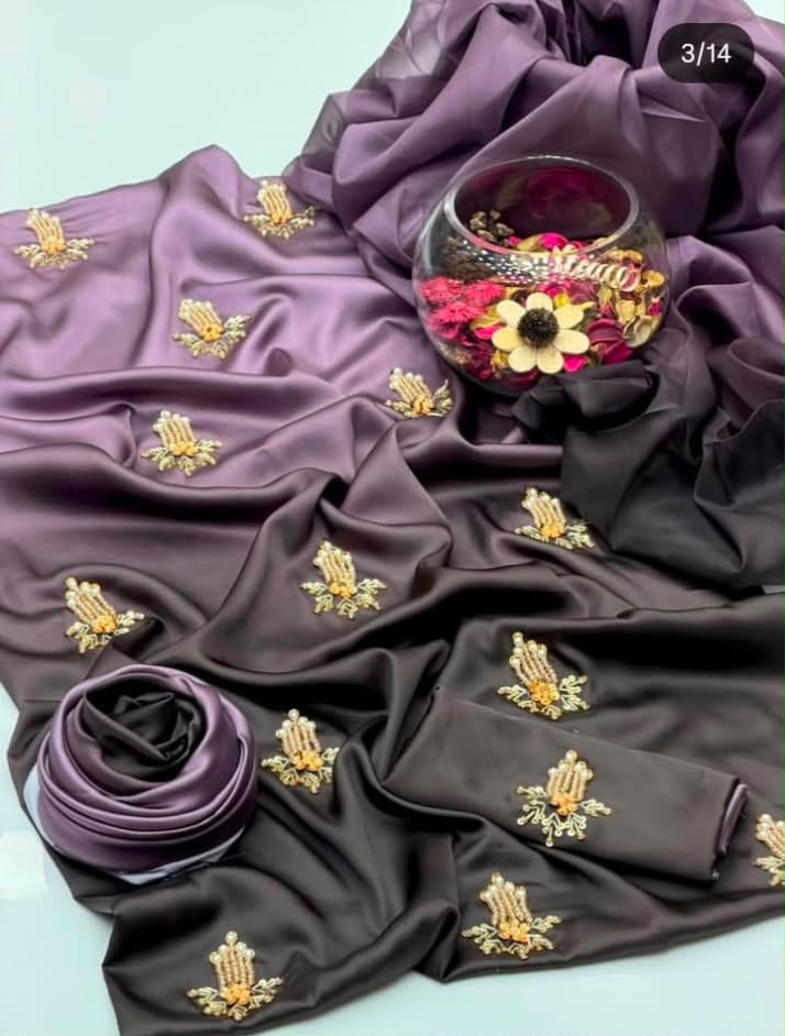 Premium Silk 3 Piece Unstitched Hand Embroidered Suit