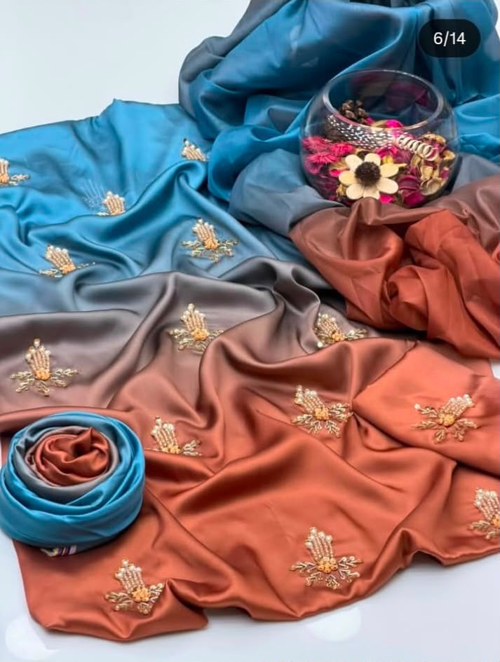 Premium Silk 3 Piece Unstitched Hand Embroidered Suit