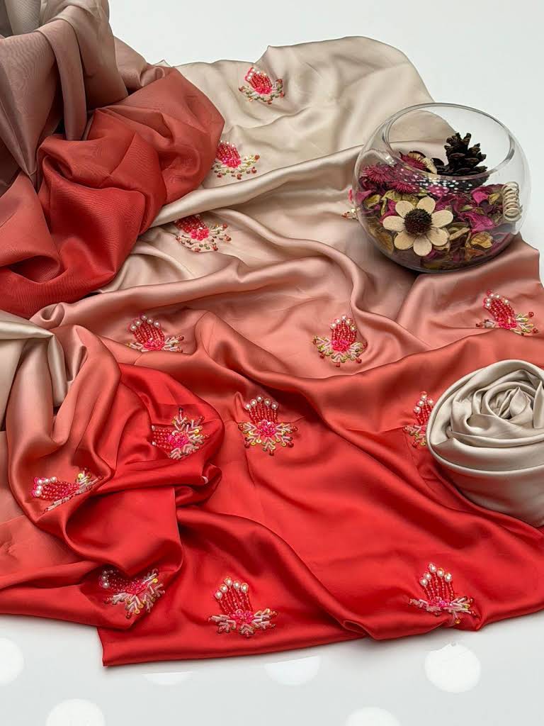 Premium Silk 3 Piece Unstitched Hand Embroidered Suit