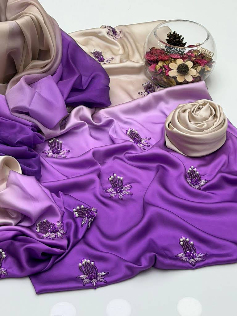Premium Silk 3 Piece Unstitched Hand Embroidered Suit