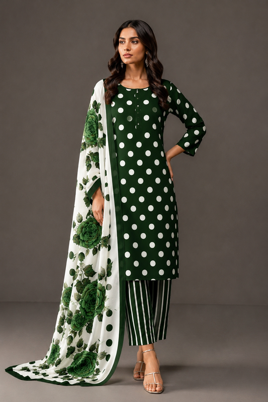 DIgital Printed Shamooz Silk Three piece-Unstitched - Womensposhak