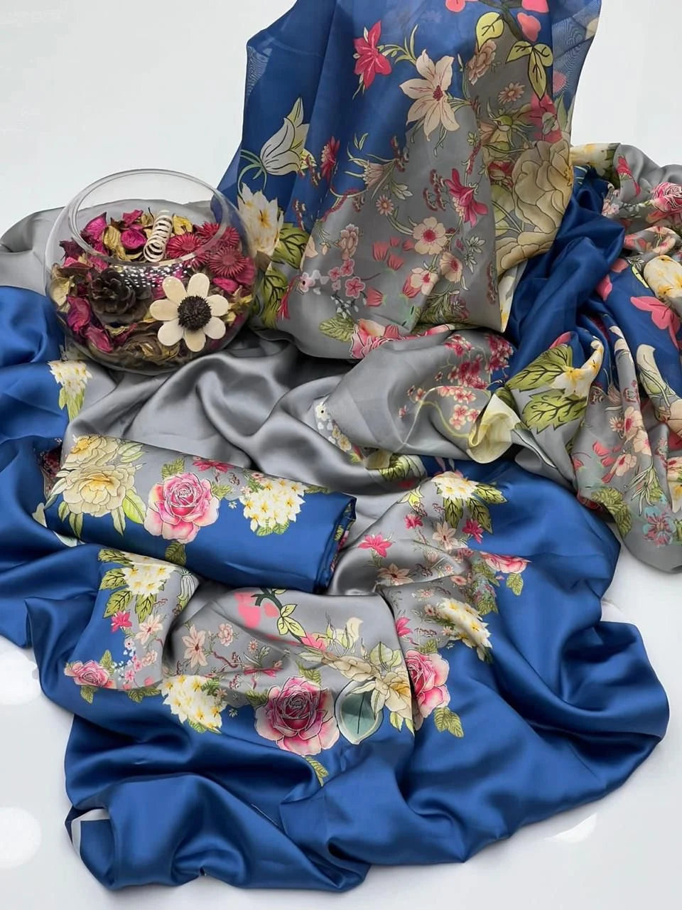 DIgital Printed Shamooz Silk Three piece-Unstitched - Womensposhak