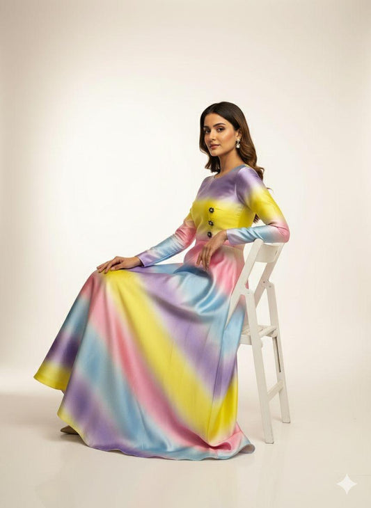 2 Piece Unstitched Maxi Silk Suit - Womensposhak
