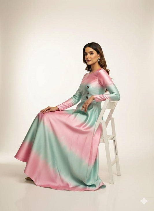 2 Piece Unstitched Maxi Silk Suit - Womensposhak