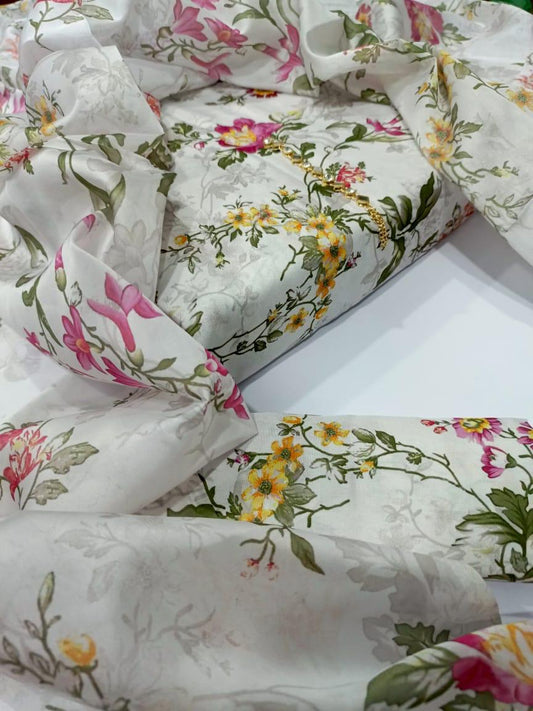 Digital Printed Swiss Lawn 3 Piece-Unstitched - Womensposhak