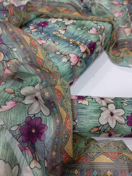 Digital Printed Swiss Lawn 3 Piece-Unstitched - Womensposhak