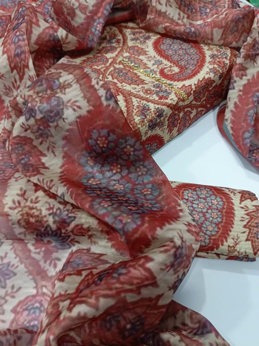Digital Printed Swiss Lawn 3 Piece-Unstitched - Womensposhak