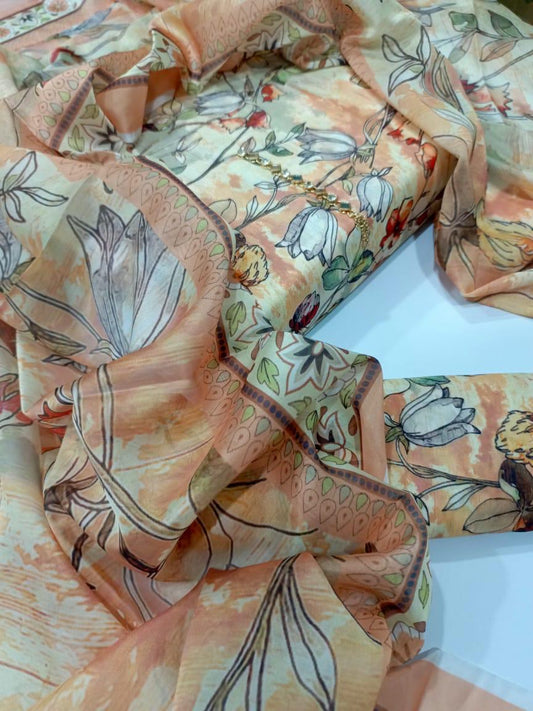 Digital Printed Swiss Lawn 3 Piece-Unstitched - Womensposhak