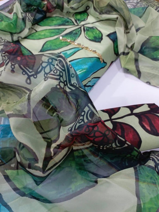 Digital Printed Swiss Lawn 3 Piece-Unstitched - Womensposhak