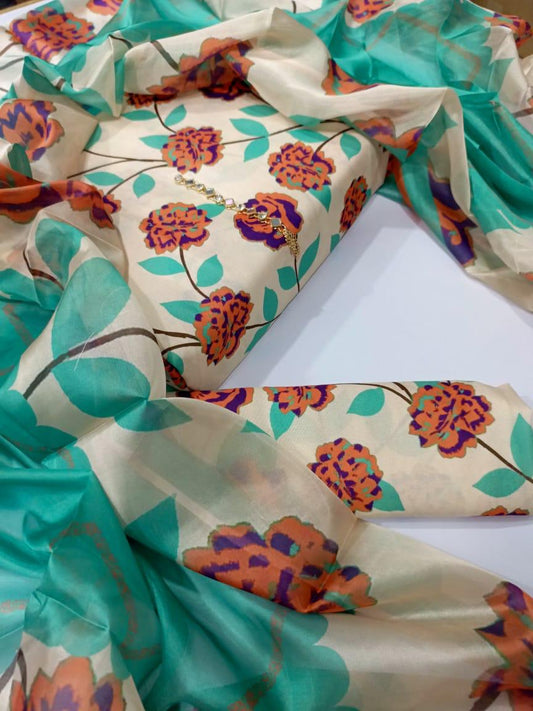 Digital Printed Swiss Lawn 3 Piece-Unstitched - Womensposhak