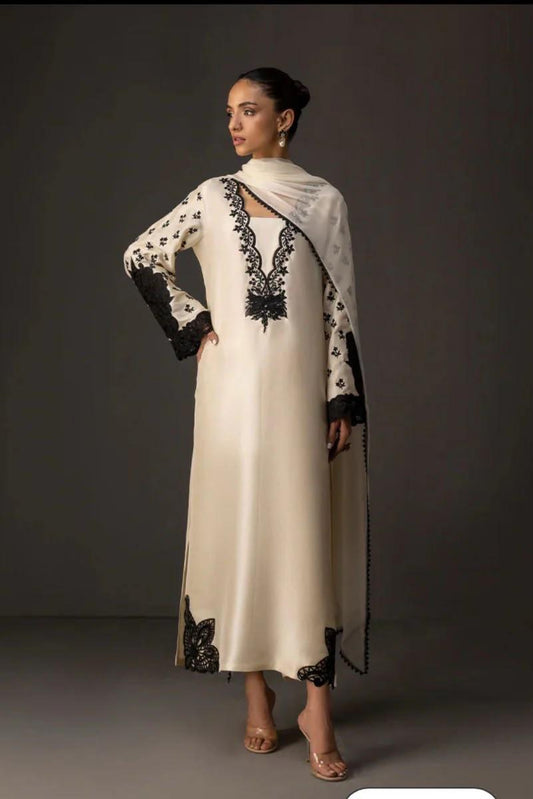 DIgital Printed Shamooz Silk Three piece-Unstitched - Womensposhak