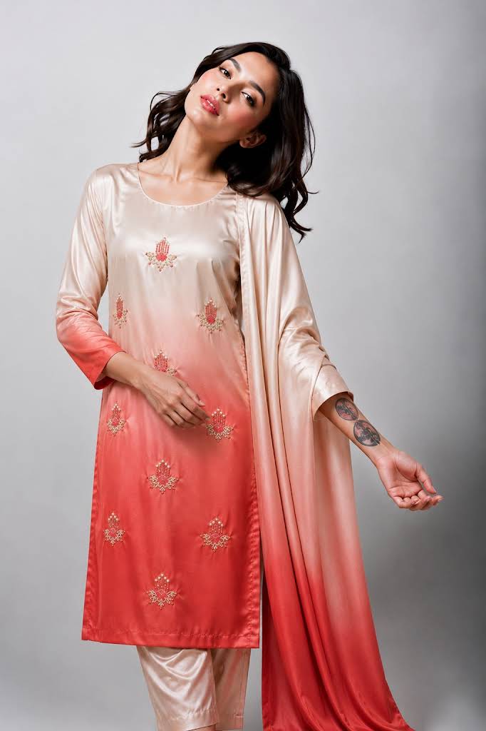 Premium Silk 3 Piece Unstitched Hand Embroidered Suit