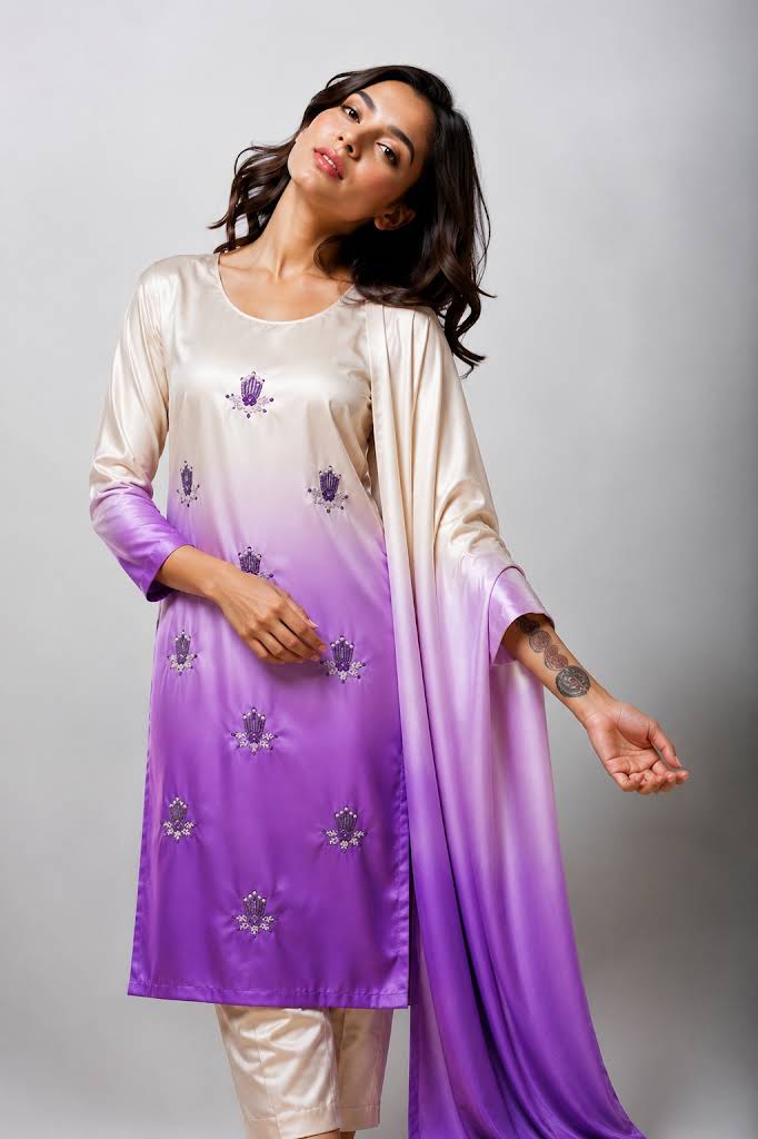 Premium Silk 3 Piece Unstitched Hand Embroidered Suit
